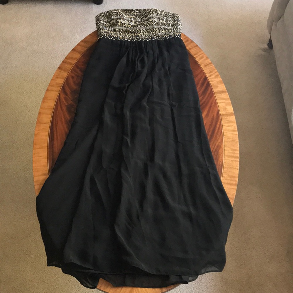 Black chiffon maxi dress